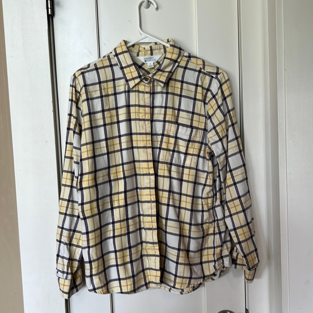 Market Spruce Yellow plaid shirt